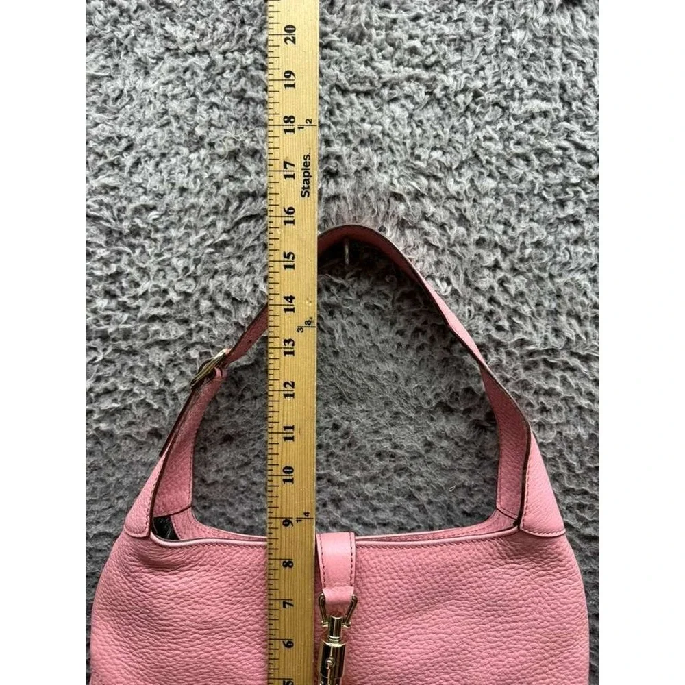 Gucci‎ Women's Pebbled Leather Jackie Small Hobo Medium Shoulder Bag Pink - Picture 12 of 13